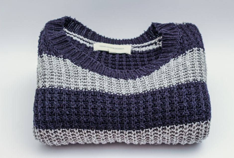 navy waffle knit sweater