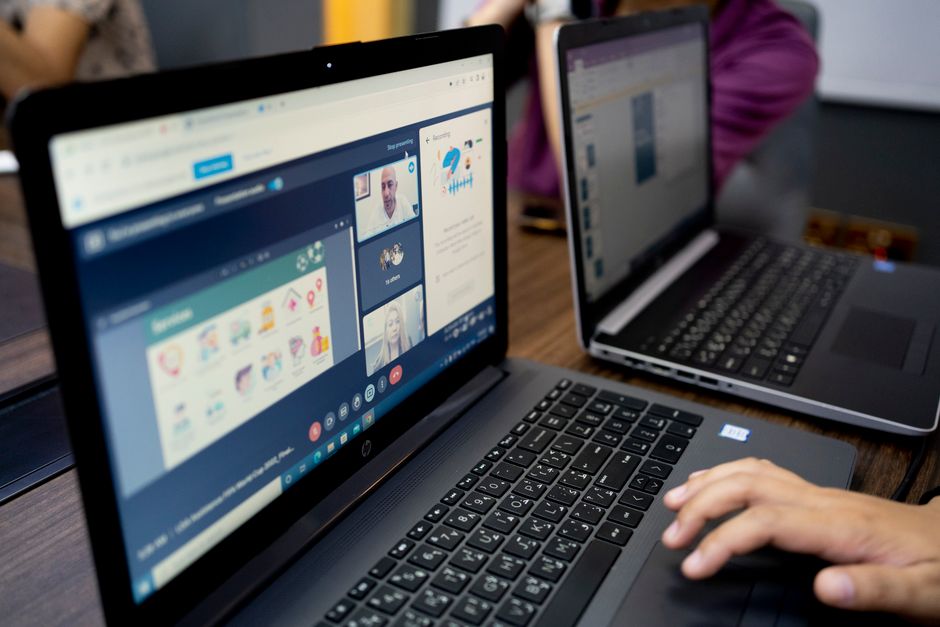 What are the privacy best practices for storing interview transcriptions on a shared workstation using a Chrome extension?